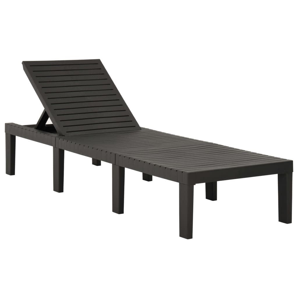 Chaise longue, plastique, anthracite