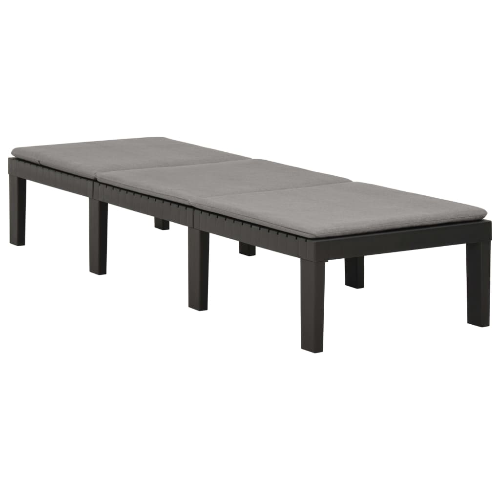 Chaise longue, plastique, anthracite