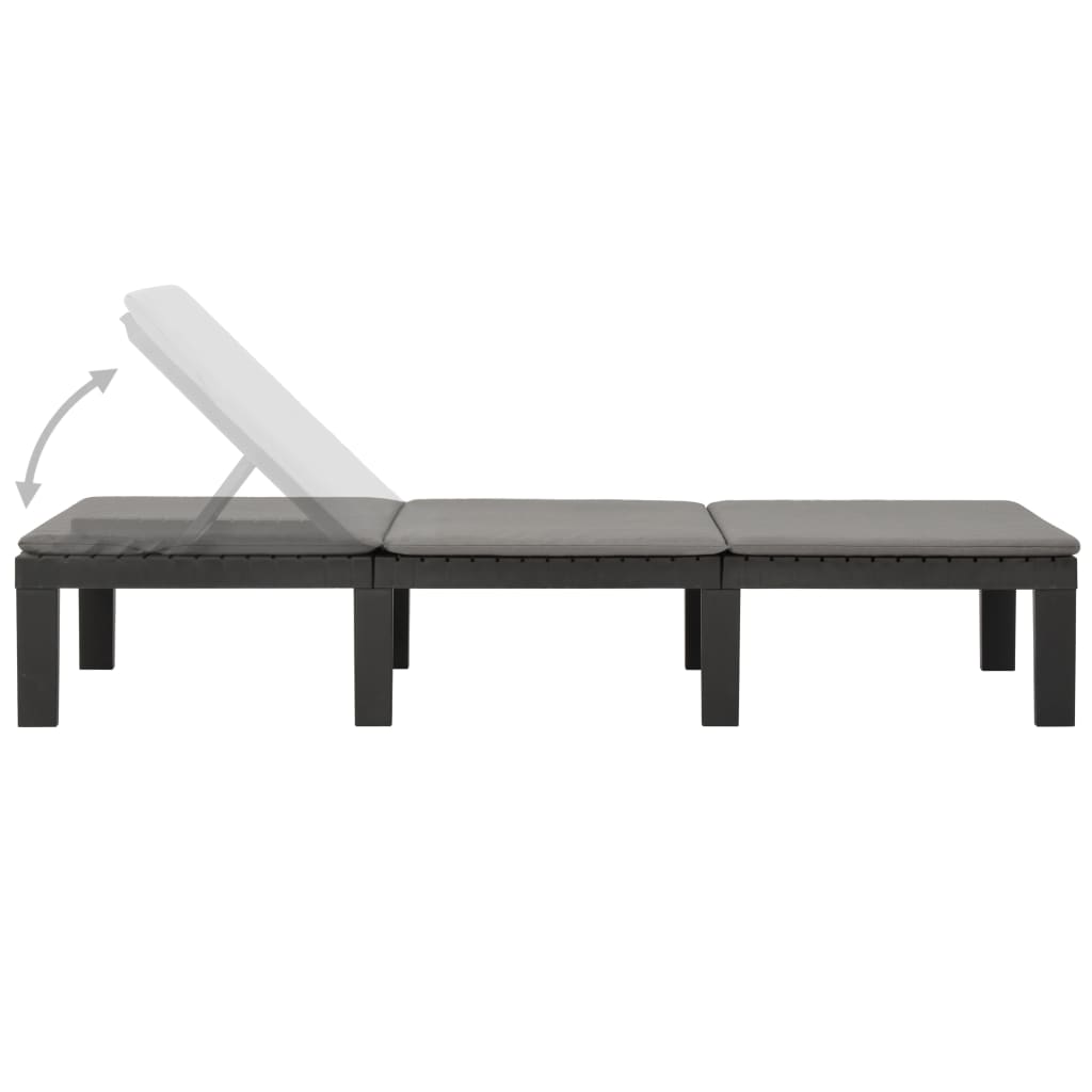 Chaise longue, plastique, anthracite