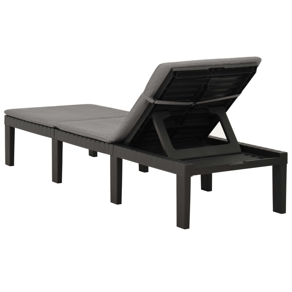 Chaise longue, plastique, anthracite