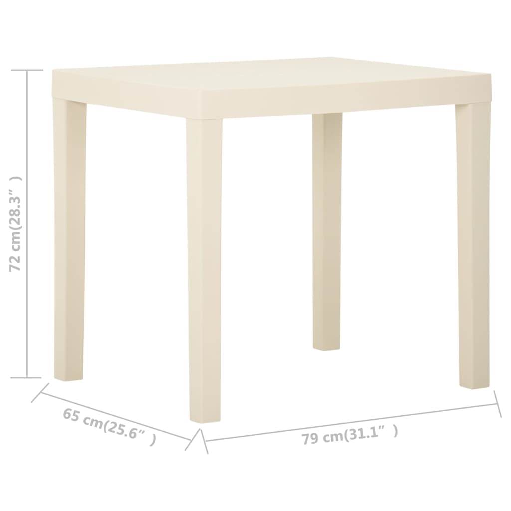 Table de jardin 79x65x72 cm en plastique