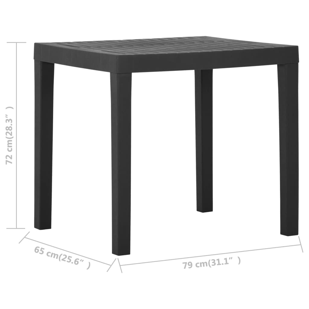 Table de jardin 79x65x72 cm en plastique