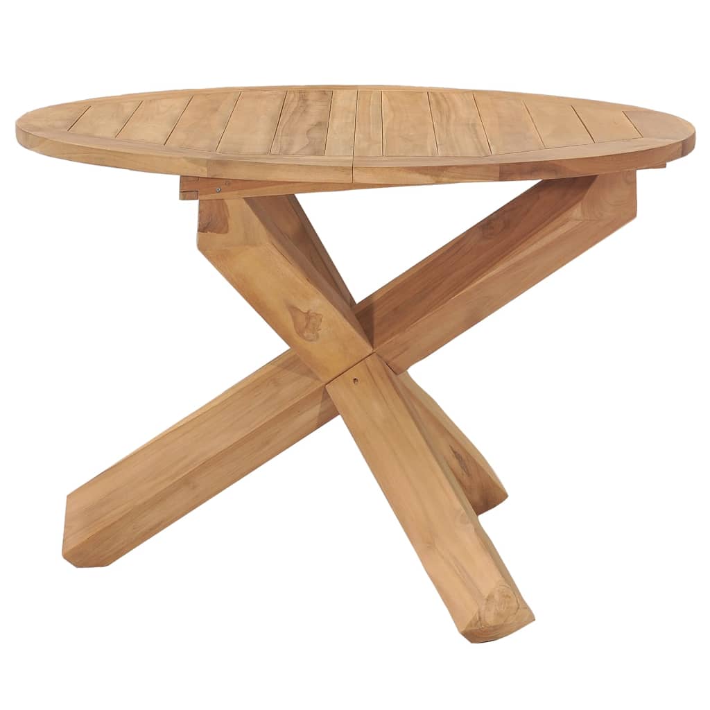 Table de jardin Ø110x75 cm en teck massif