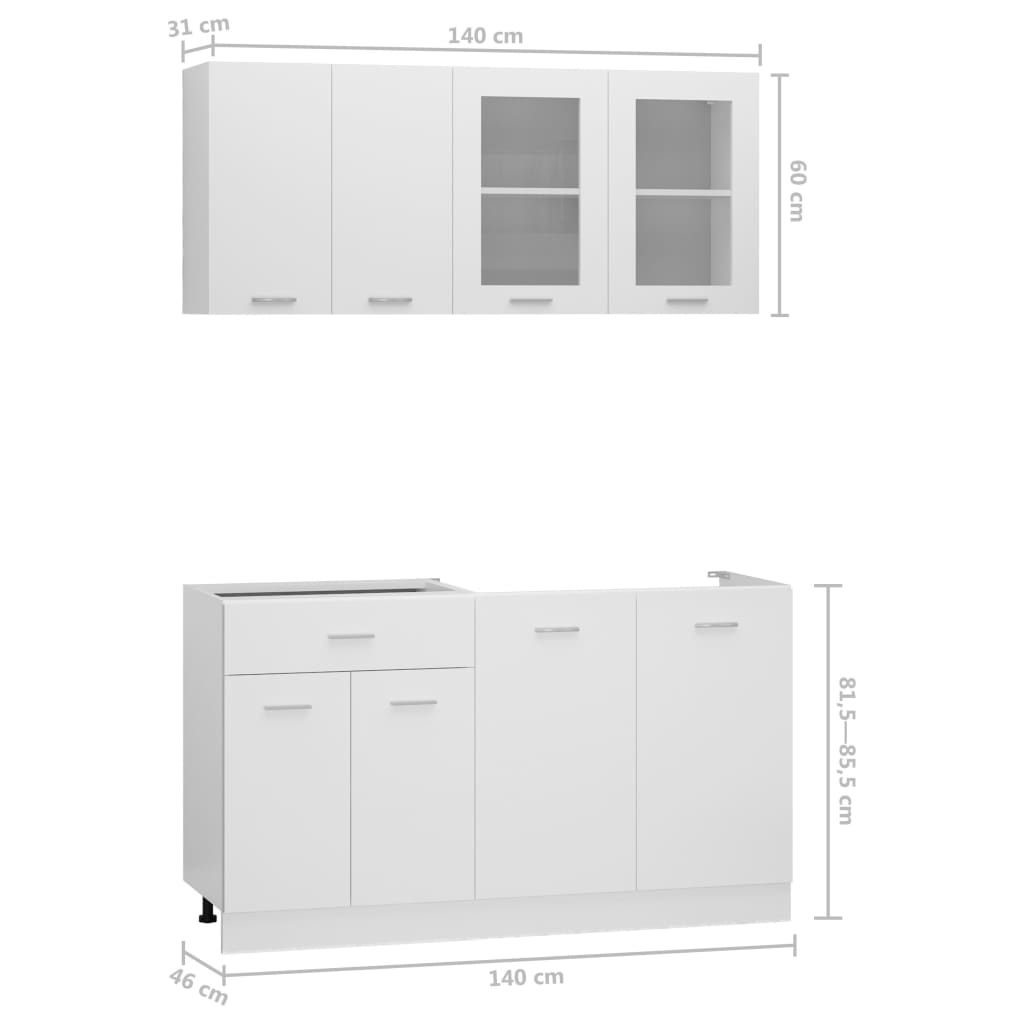 Ensemble d'armoires de cuisine 4 pièces en bois