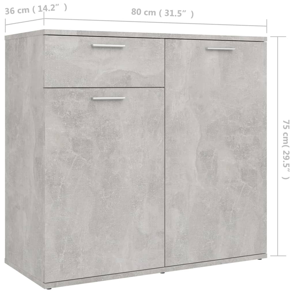 Dressoir 80x36x75 cm bewerkt hout