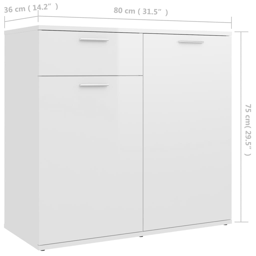 Dressoir 80x36x75 cm bewerkt hout