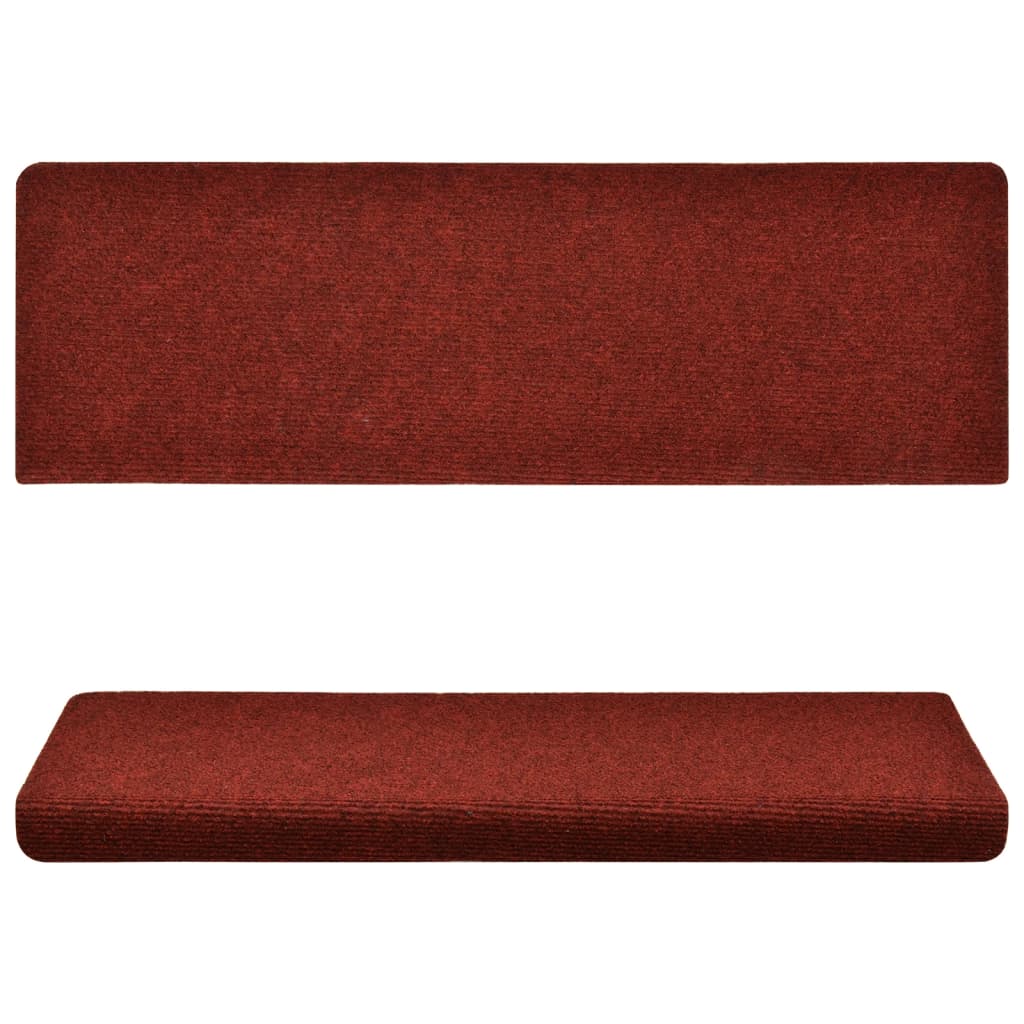 Tapis d'escalier 15 pcs 65x21x4 cm feutre aiguilleté