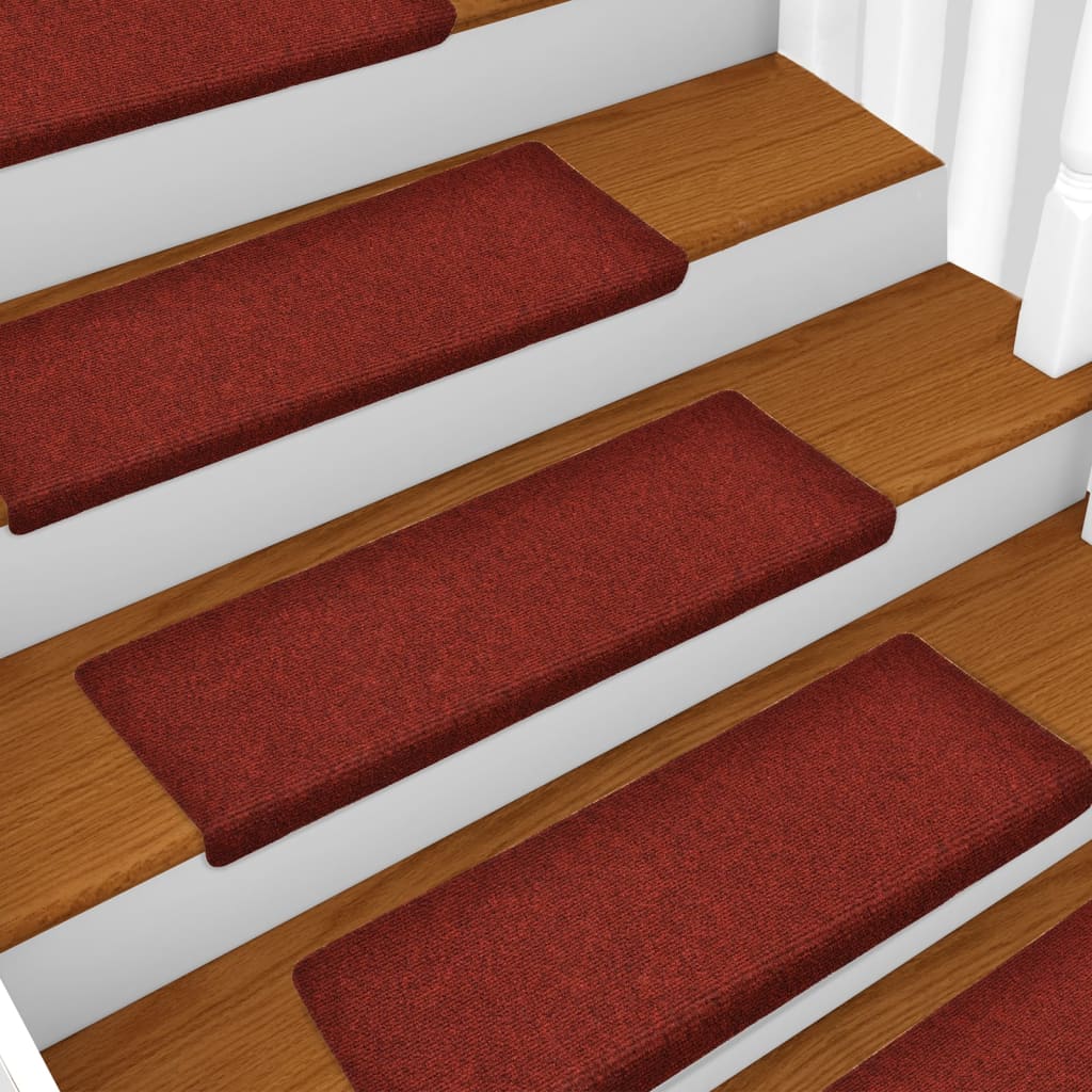 Tapis d'escalier 15 pcs 65x21x4 cm feutre aiguilleté