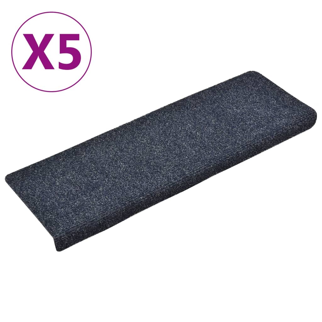 Tapis d'escalier 15 pcs 65x21x4 cm feutre aiguilleté