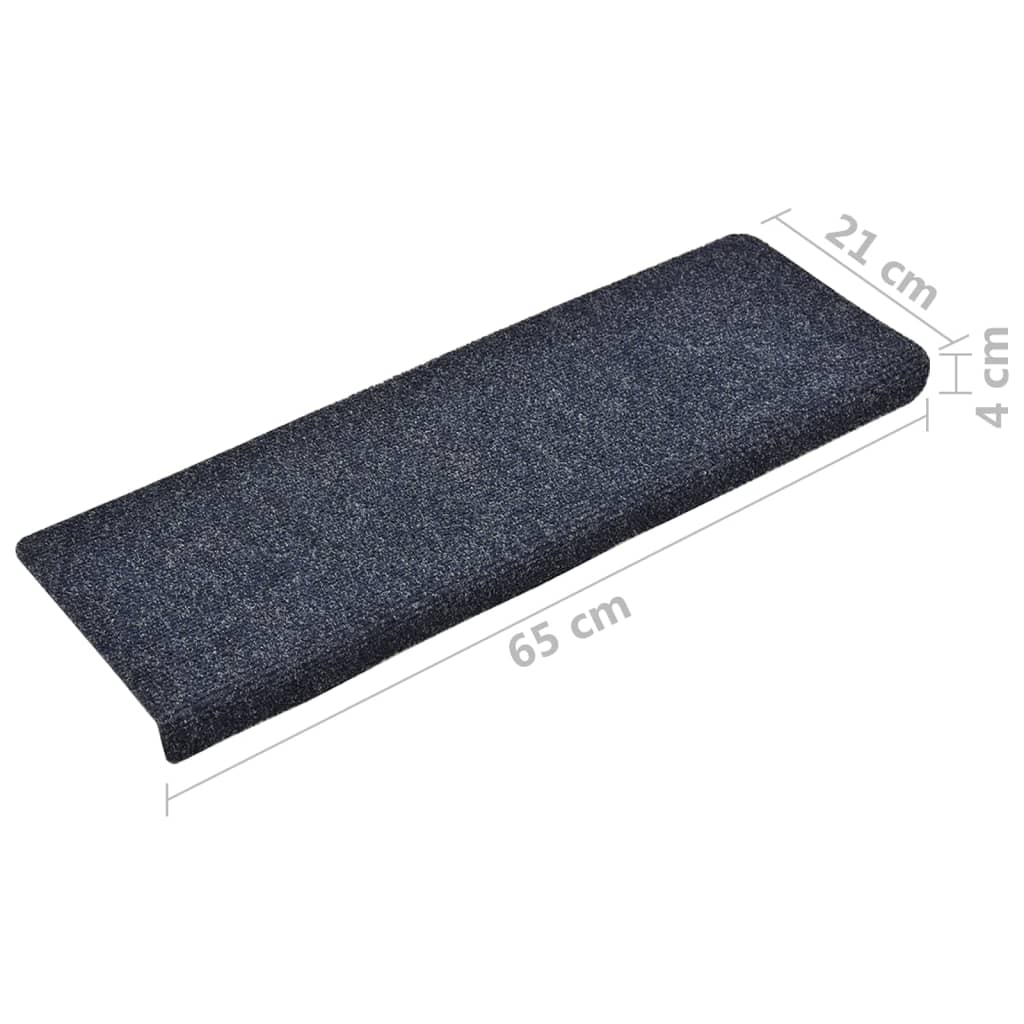 Tapis d'escalier 15 pcs 65x21x4 cm feutre aiguilleté