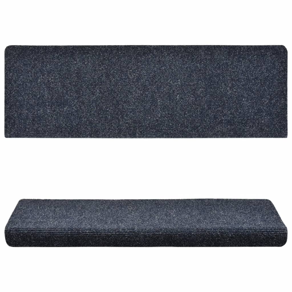 Tapis d'escalier 15 pcs 65x21x4 cm feutre aiguilleté