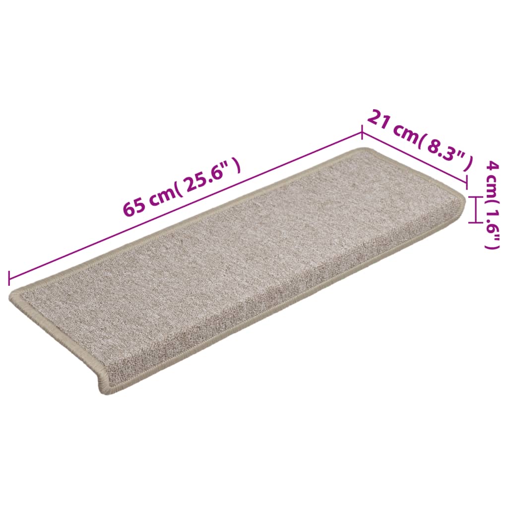 Tapis d'escalier 15 pcs 65x21x4 cm