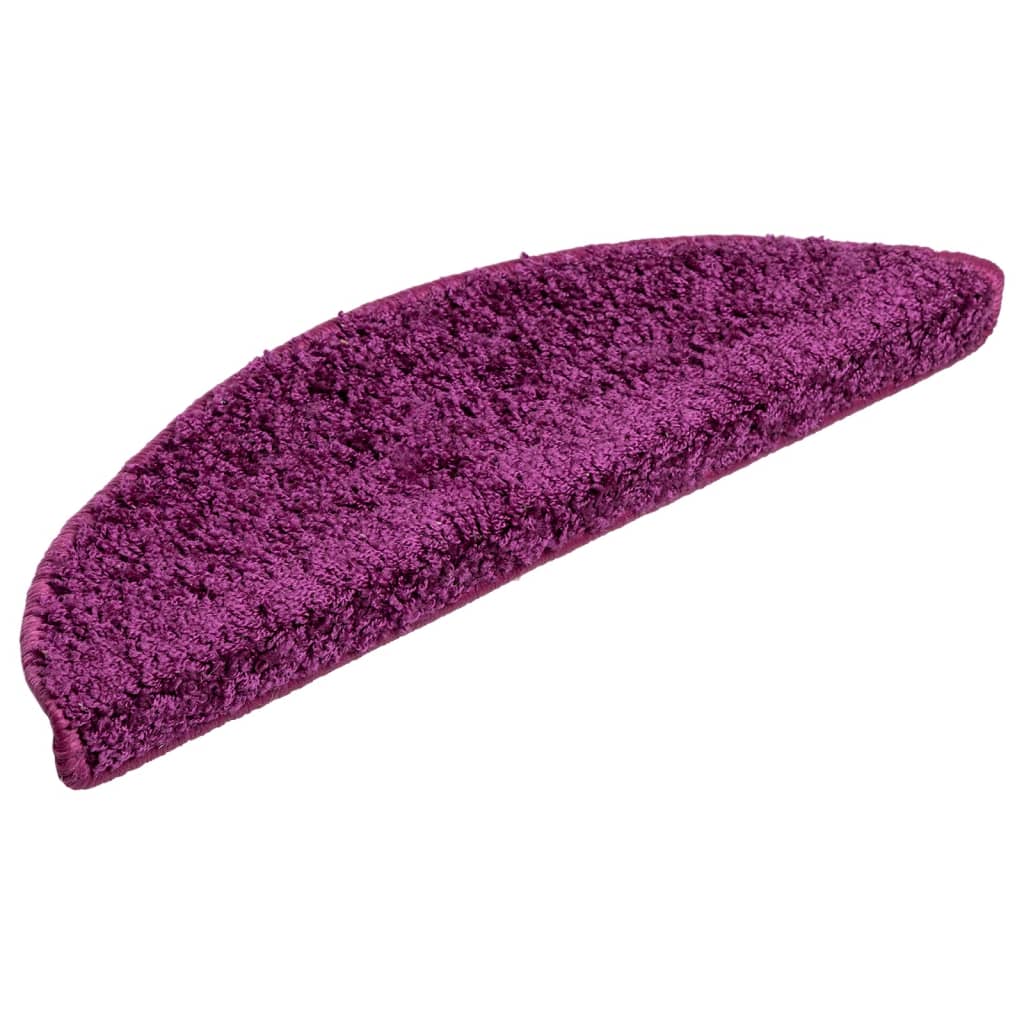 Tapis d'escalier 5 pcs 56x17x3 cm violet