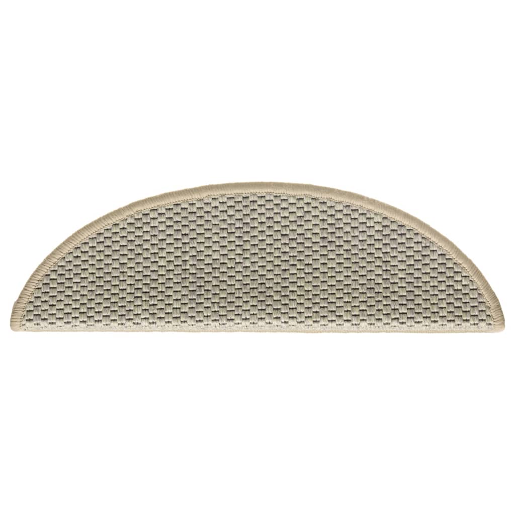 Trapmatten zelfklevend 15 st sisal-look 56x17x3 cm platinakleur