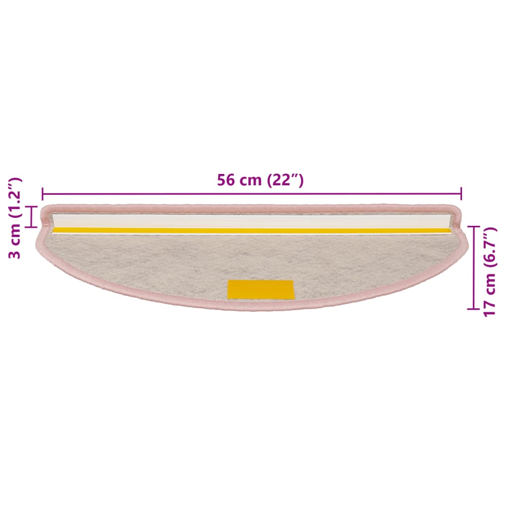 Trapmatten zelfklevend 15 st sisal-look 56x17x3 cm platinakleur