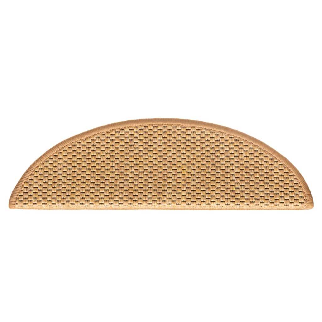 Trapmatten zelfklevend 15 st sisal-look 56x17x3 cm platinakleur