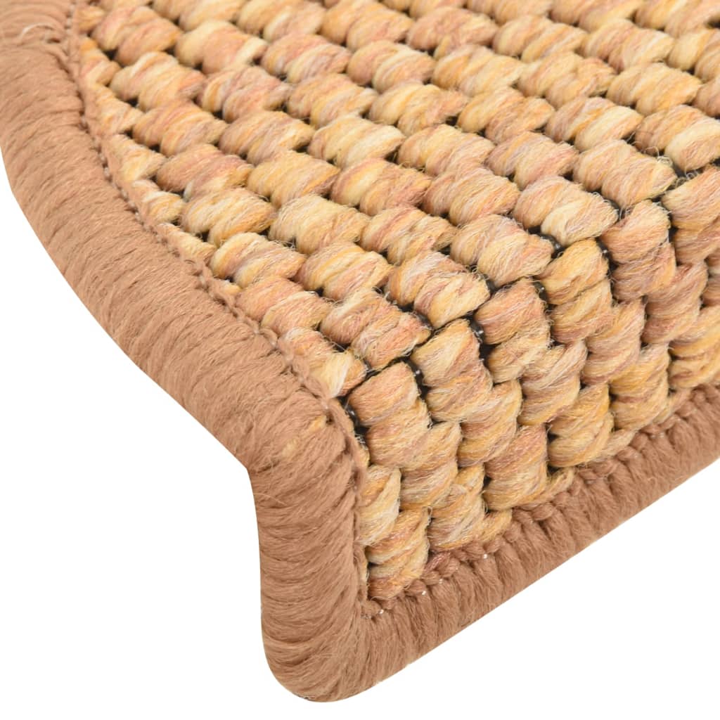 Trapmatten zelfklevend 15 st sisal-look 65x21x4 cm zandkleurig