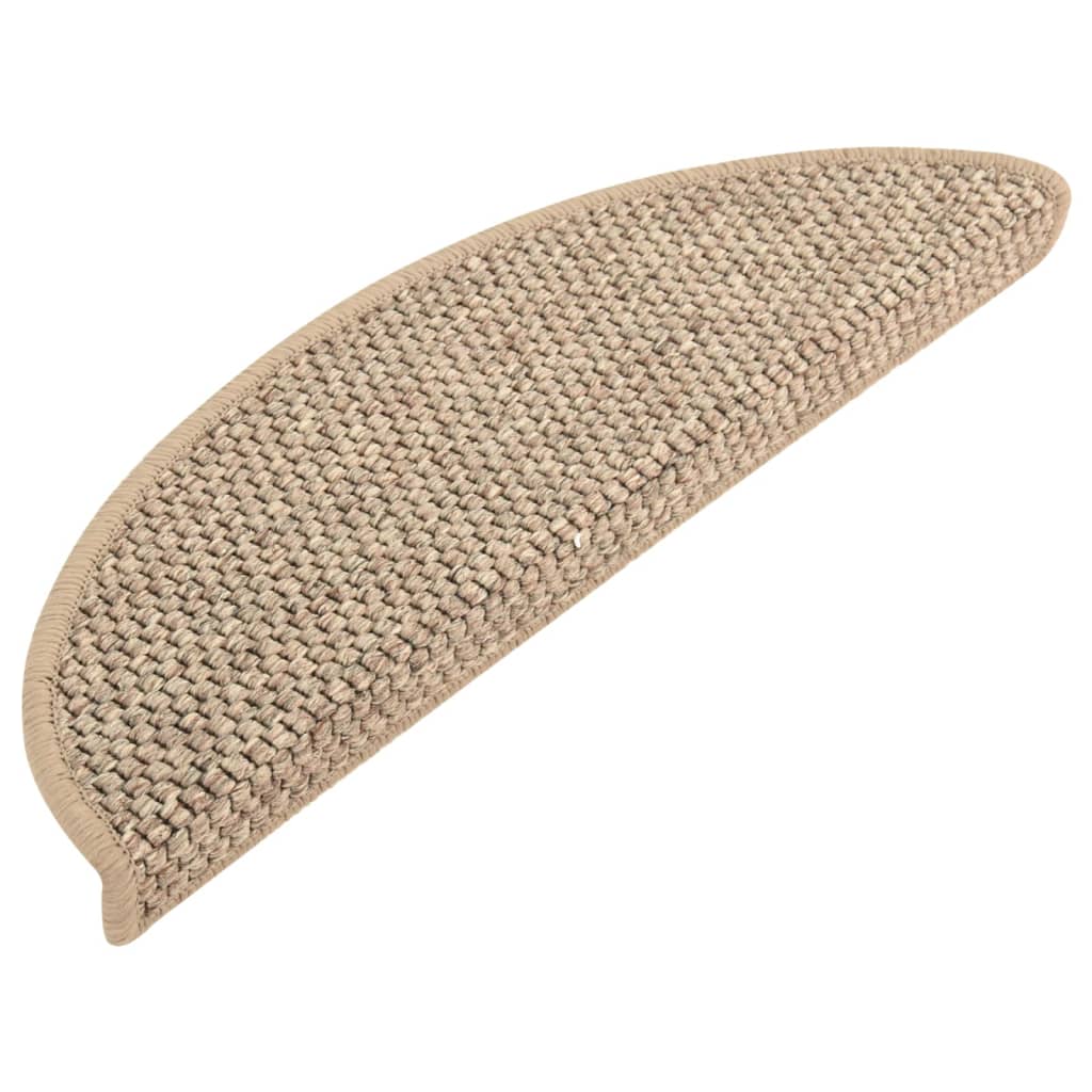 Trapmatten zelfklevend 15 st sisal-look 65x21x4 cm crèmekleurig