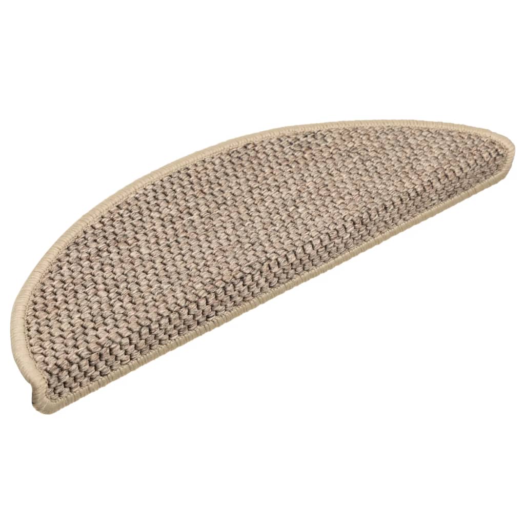 Trapmatten zelfklevend 15 st sisal-look 56x17x3 cm platinakleur