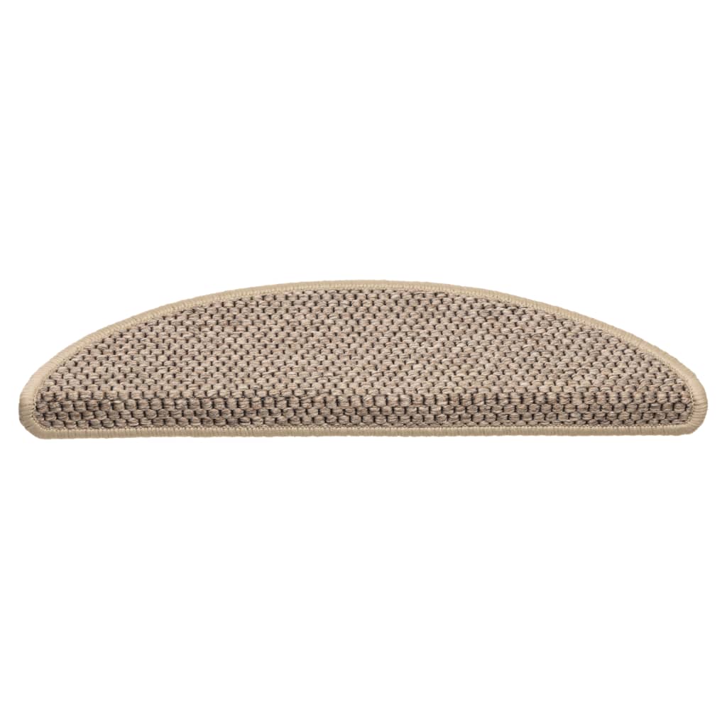 Trapmatten zelfklevend 15 st sisal-look 56x17x3 cm platinakleur