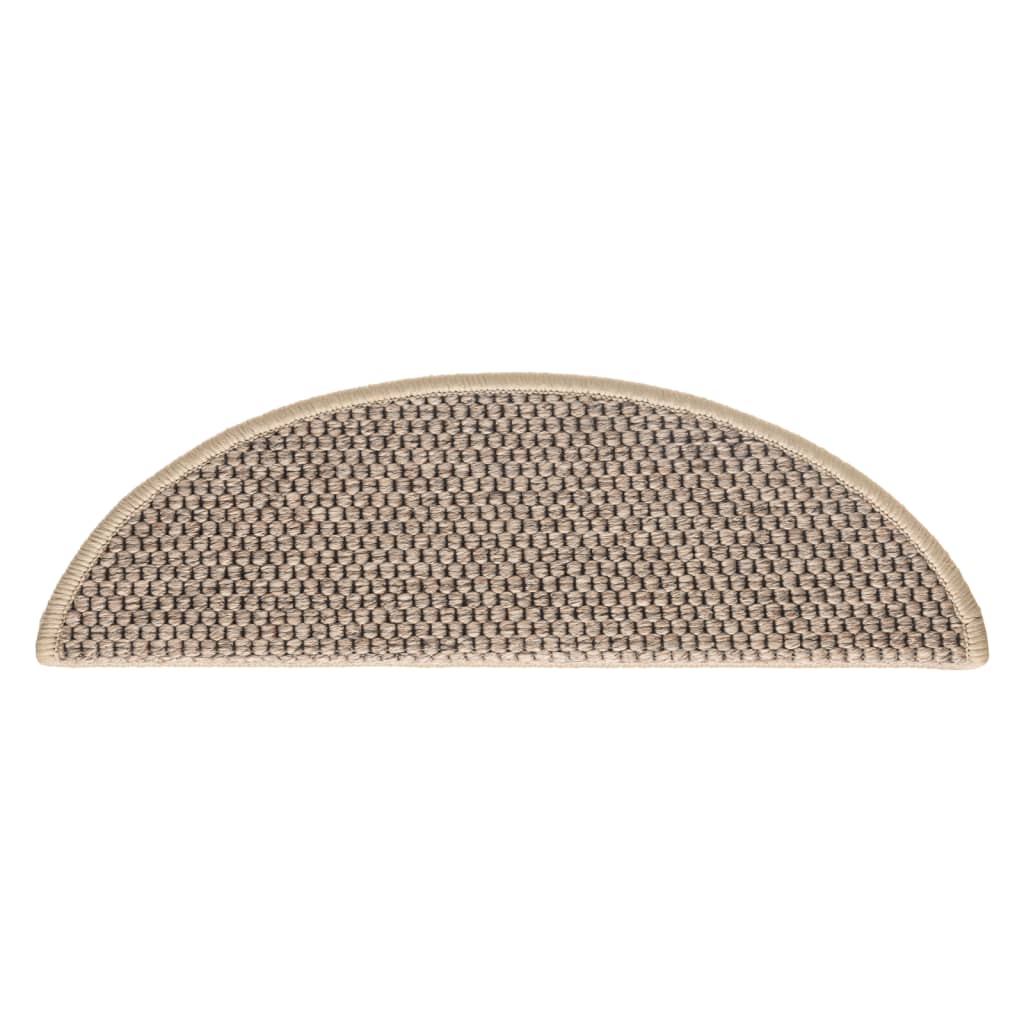 Trapmatten zelfklevend 15 st sisal-look 56x17x3 cm platinakleur