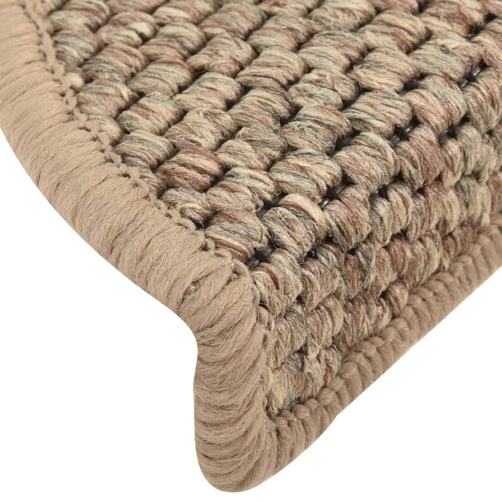 Trapmatten zelfklevend 15 st sisal-look 65x21x4 cm zandkleurig