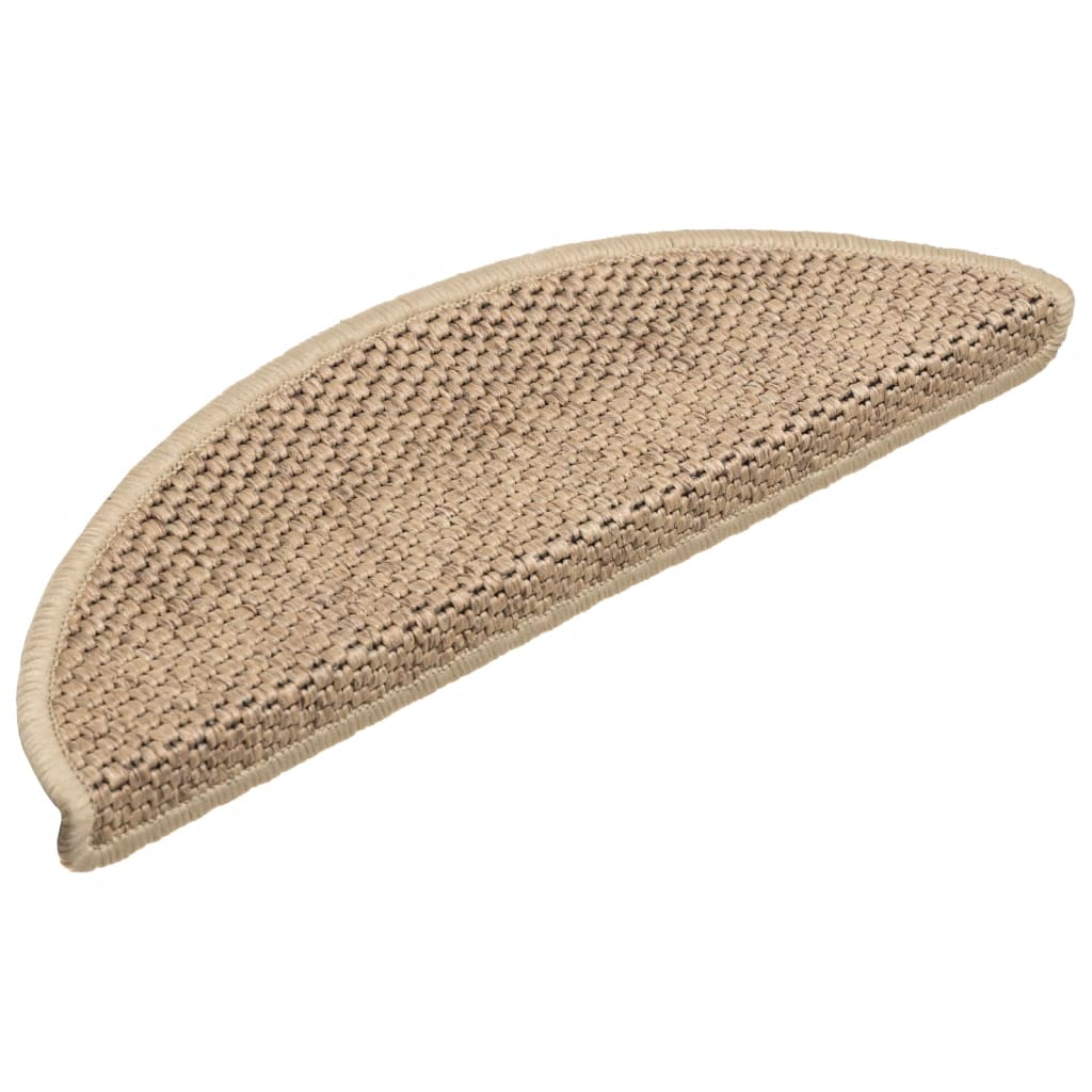 Trapmatten zelfklevend 15 st sisal-look 56x17x3 cm platinakleur