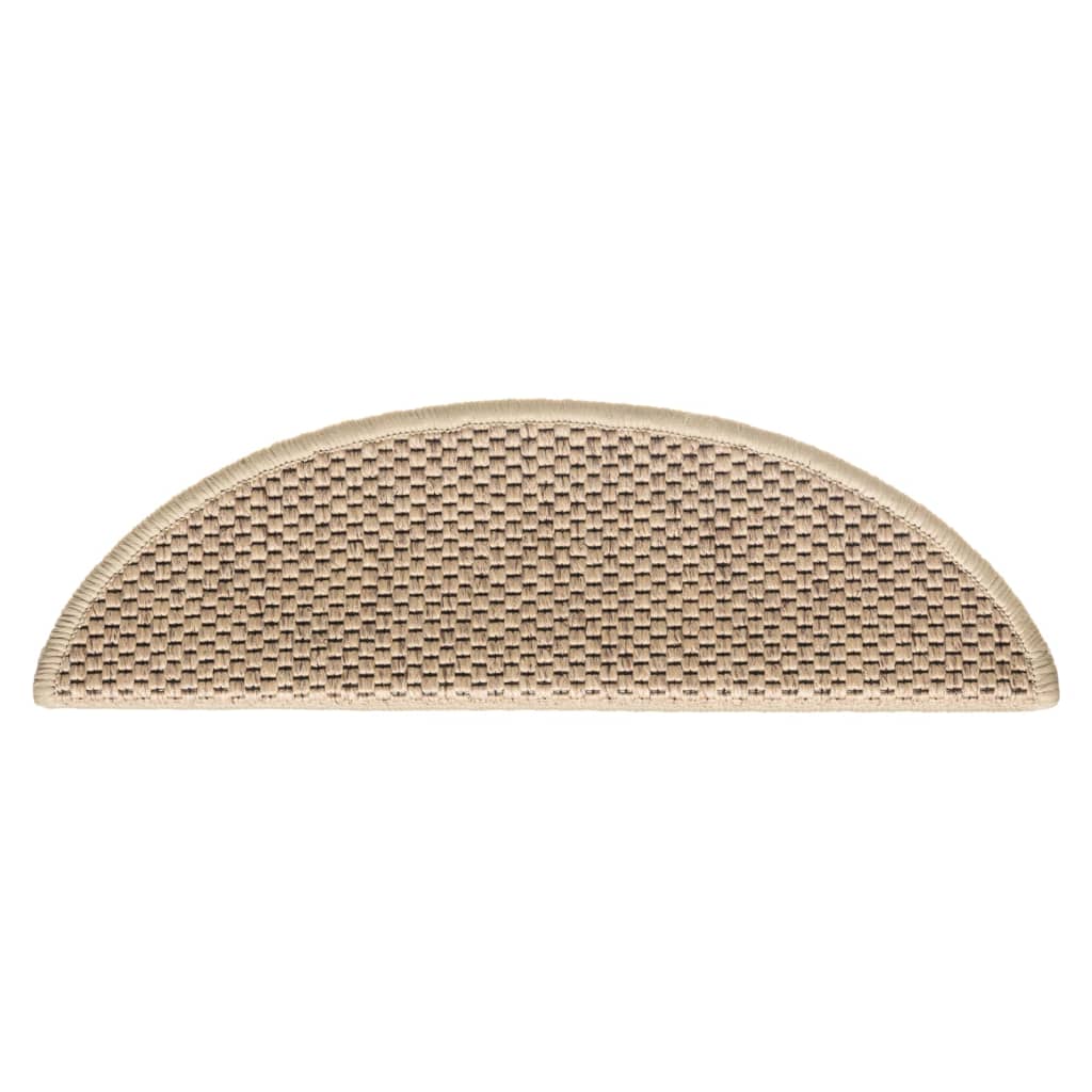 Trapmatten zelfklevend 15 st sisal-look 56x17x3 cm platinakleur