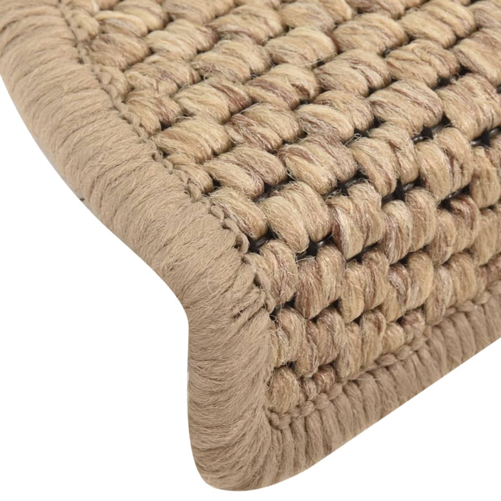 Trapmatten zelfklevend 15 st sisal-look 65x21x4 cm crèmekleurig