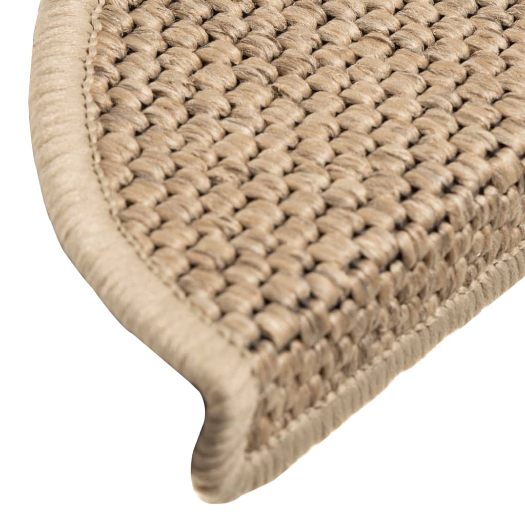 Trapmatten zelfklevend 15 st sisal-look 56x17x3 cm platinakleur