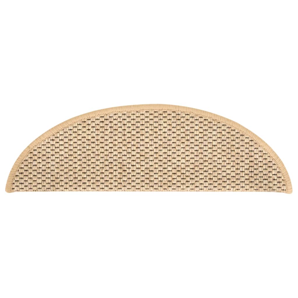 Trapmatten zelfklevend 15 st sisal-look 65x21x4 cm zandkleurig