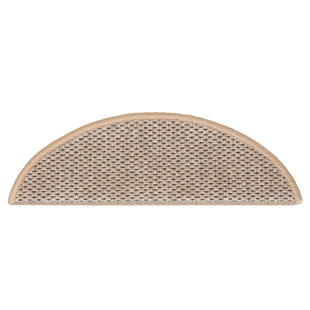 Trapmatten zelfklevend 15 st sisal-look 56x17x3 cm platinakleur