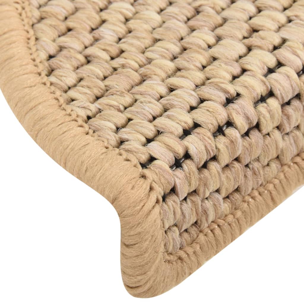 Trapmatten zelfklevend 15 st sisal-look 65x21x4 cm zandkleurig