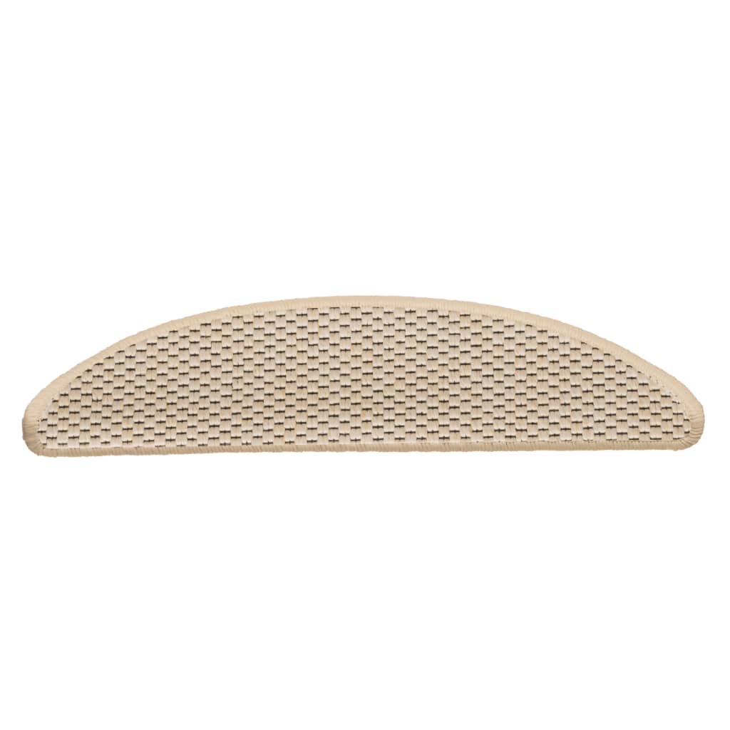 Trapmatten zelfklevend 15 st sisal-look 56x17x3 cm platinakleur