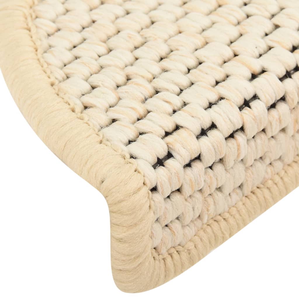 Trapmatten zelfklevend 15 st sisal-look 65x21x4 cm zandkleurig