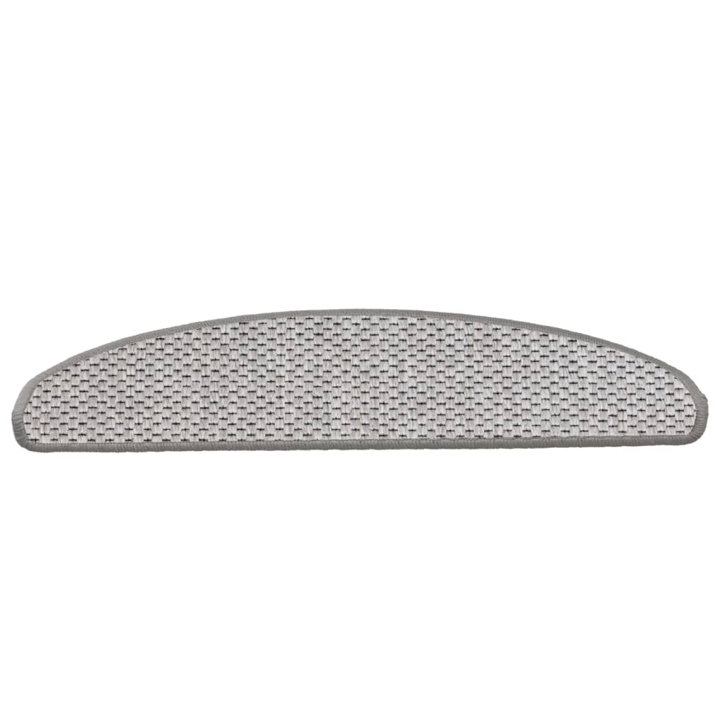 Trapmatten zelfklevend 15 st sisal-look 56x17x3 cm platinakleur