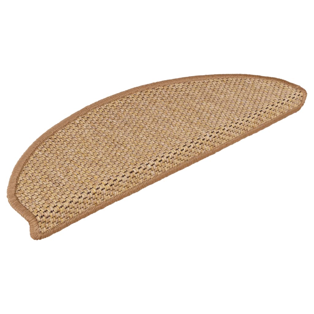 Trapmatten zelfklevend 15 st sisal-look 56x17x3 cm platinakleur