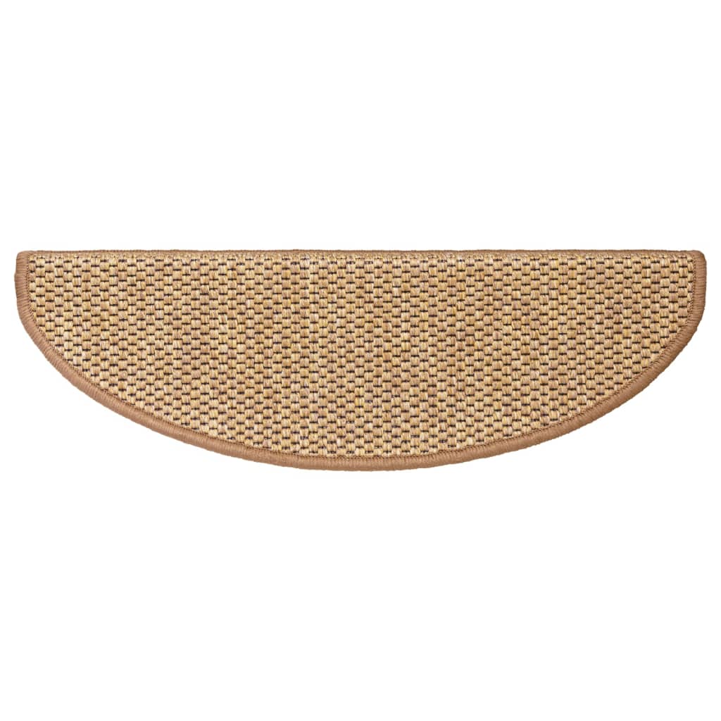 Trapmatten zelfklevend 15 st sisal-look 56x17x3 cm platinakleur