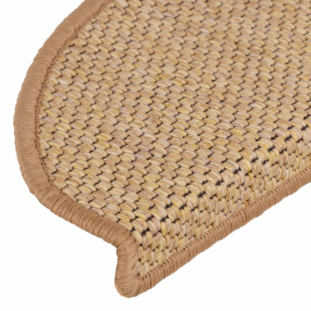 Trapmatten zelfklevend 15 st sisal-look 56x17x3 cm platinakleur