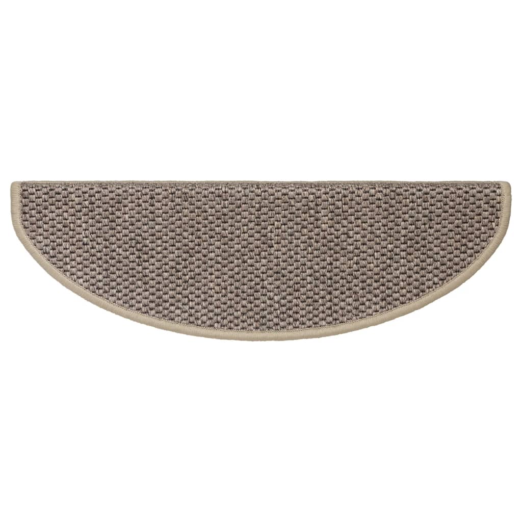 Trapmatten zelfklevend 15 st sisal-look 56x17x3 cm platinakleur