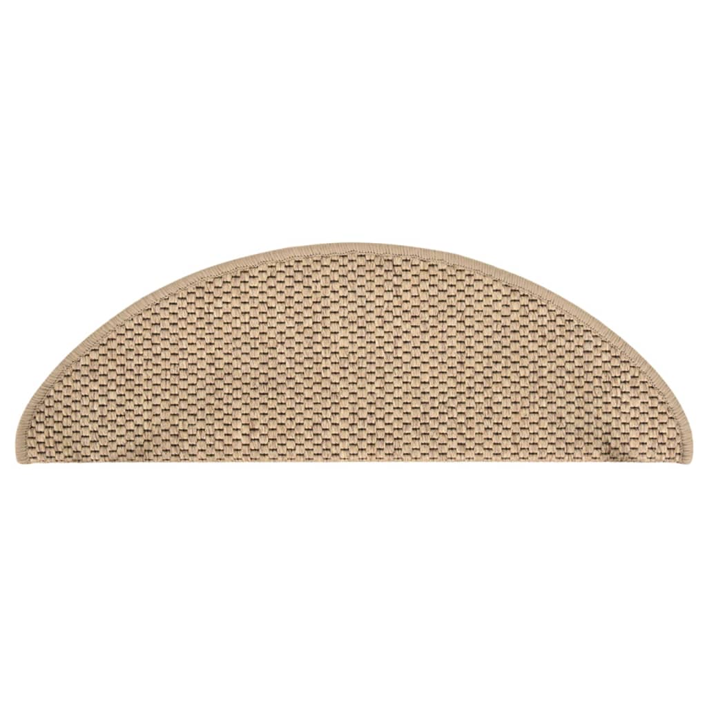 Trapmatten zelfklevend 15 st sisal-look 65x21x4 cm zandkleurig