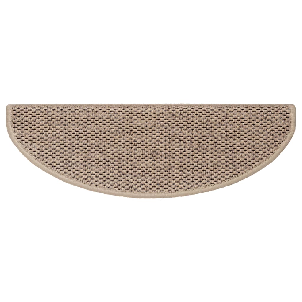 Trapmatten zelfklevend 15 st sisal-look 56x17x3 cm platinakleur