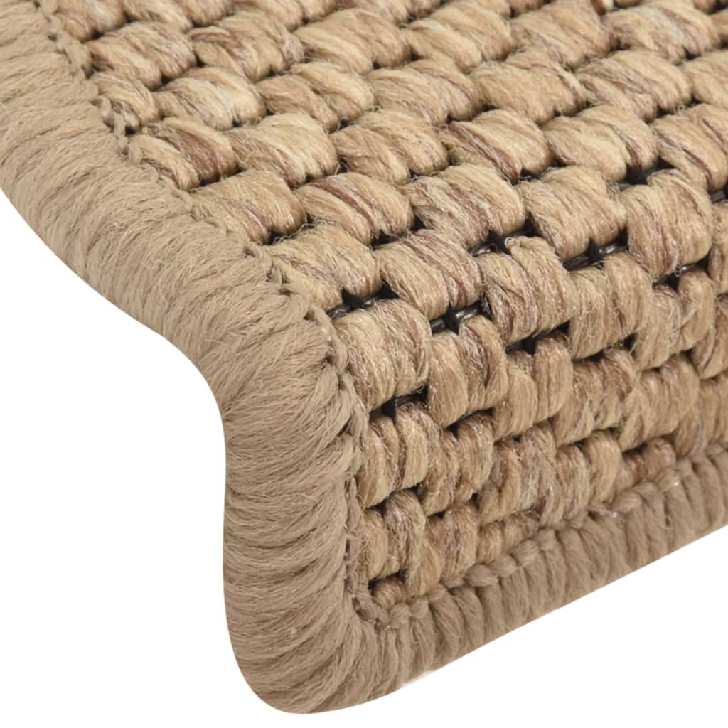 Trapmatten zelfklevend 15 st sisal-look 65x21x4 cm crèmekleurig