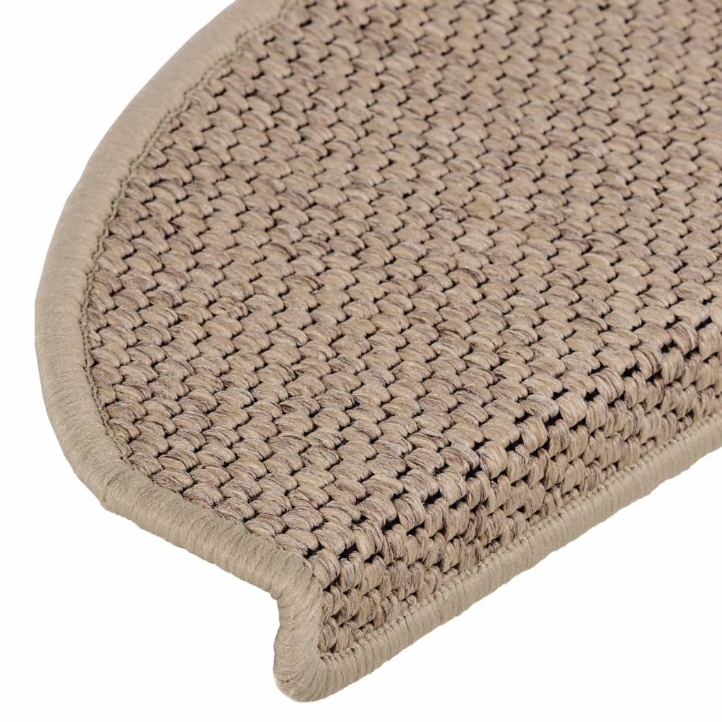 Trapmatten zelfklevend 15 st sisal-look 56x17x3 cm platinakleur