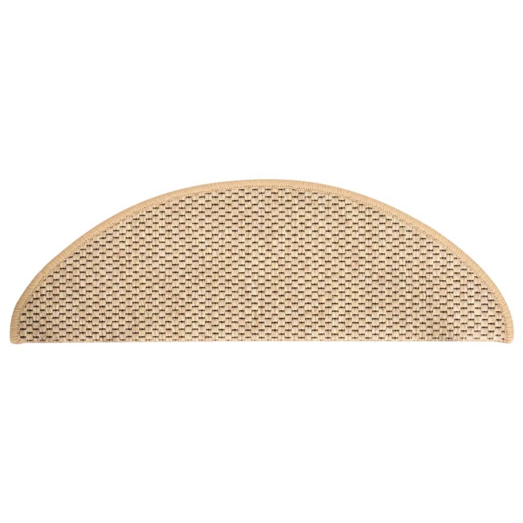 Trapmatten zelfklevend 15 st sisal-look 65x21x4 cm crèmekleurig