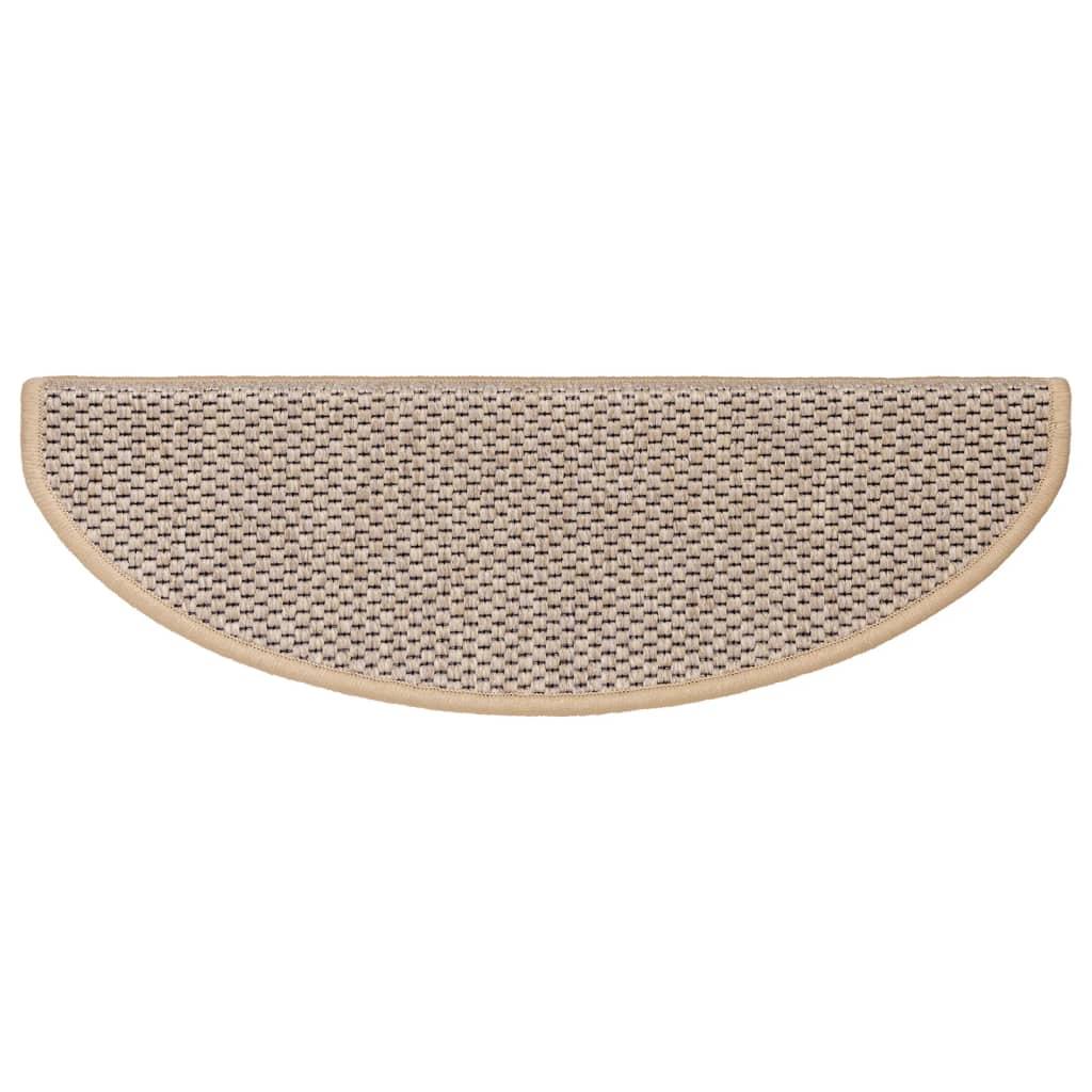 Trapmatten zelfklevend 15 st sisal-look 56x17x3 cm platinakleur