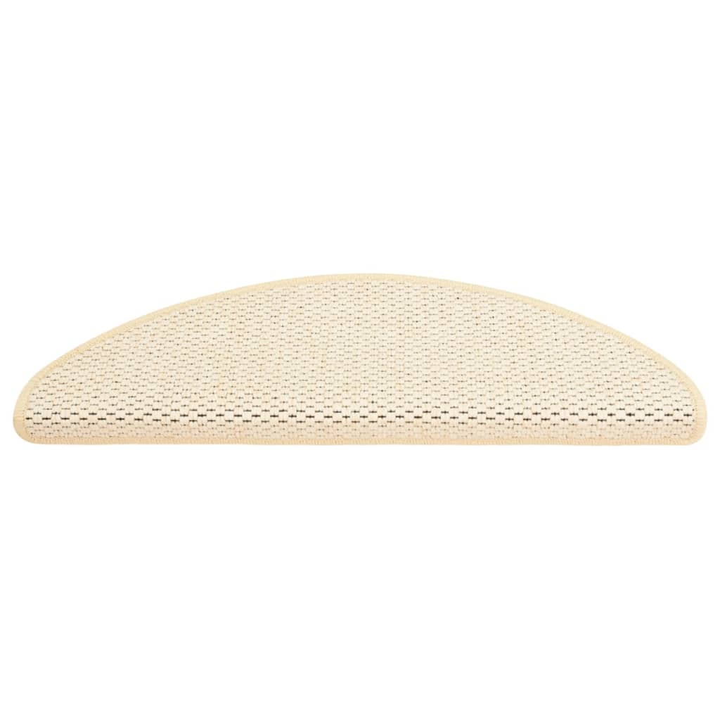 Trapmatten zelfklevend 15 st sisal-look 65x21x4 cm zandkleurig