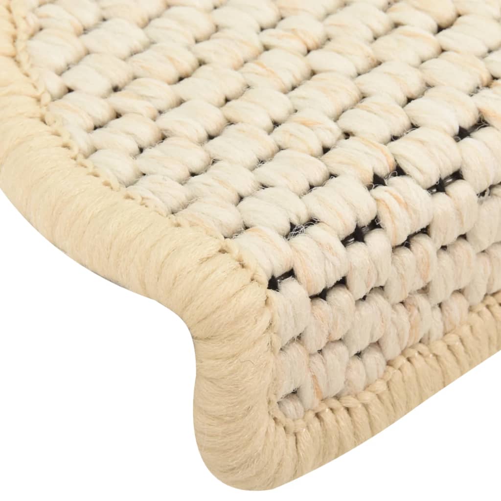 Trapmatten zelfklevend 15 st sisal-look 65x21x4 cm crèmekleurig