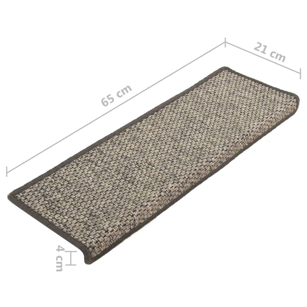 Trapmatten zelfklevend 15 st sisal-look 65x21x4 cm