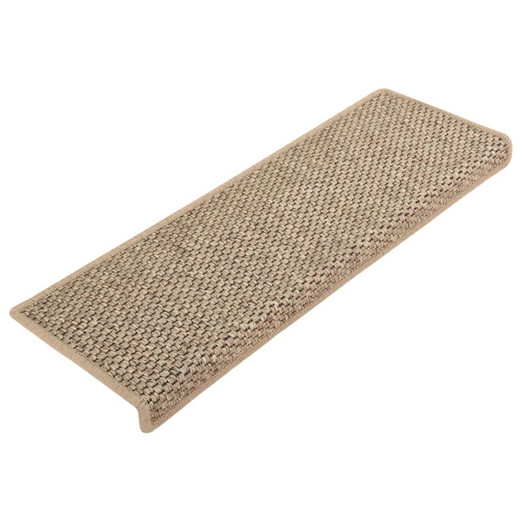 Trapmatten zelfklevend 15 st sisal-look 65x21x4 cm